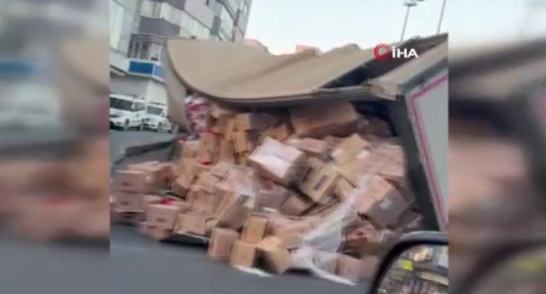 kagithane yola devrilen dorse