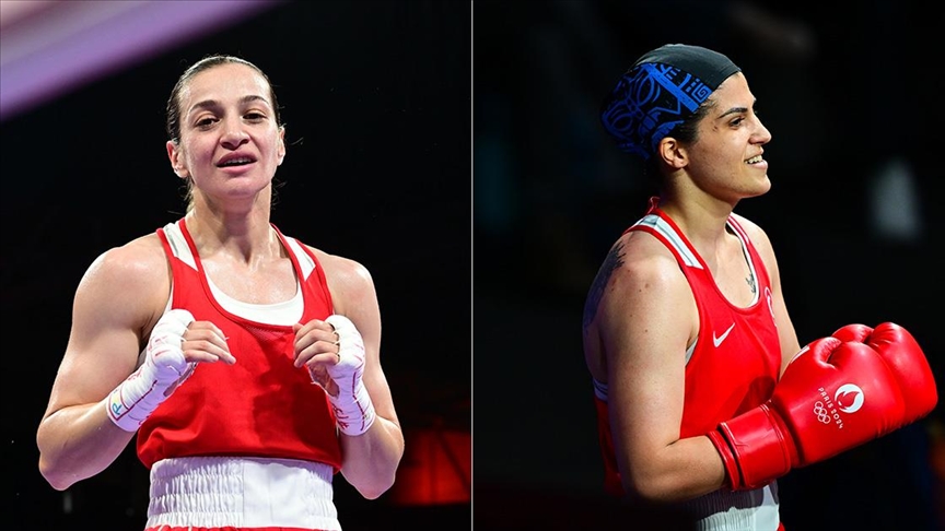 Paris 2024 te Buse Naz cakiroglu ringde Busenaz Surmeneli tribunde mucadele etti