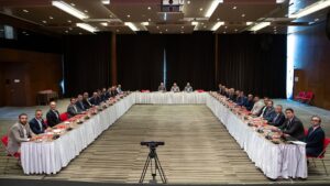 TFF Baskani ibrahim Haciosmanoglu Dis iliskiler Kurulu ile bir araya geldi