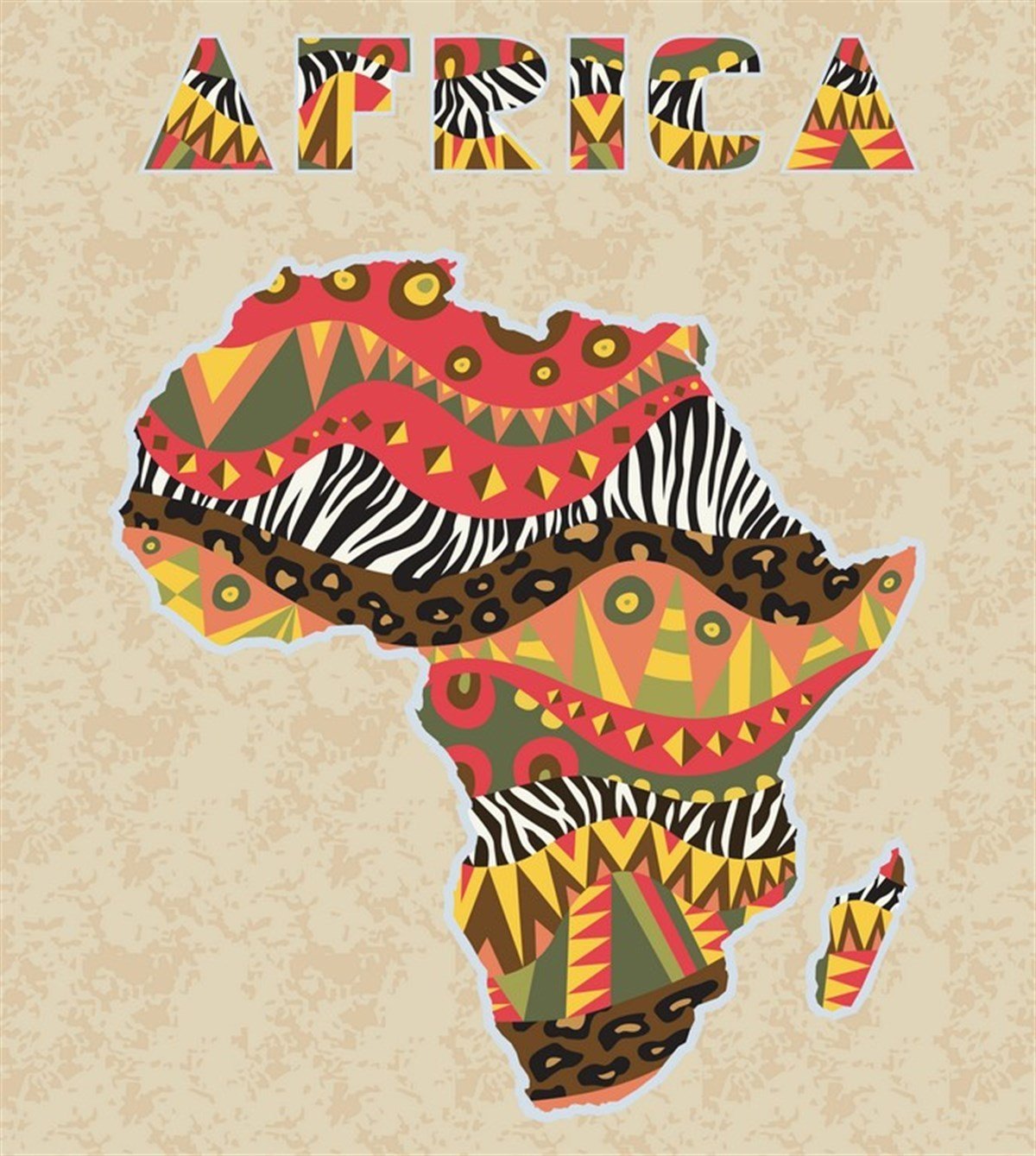 afrika haritasi etnik kanvas tablo 78c7a