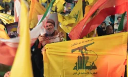 People rally Hezbollah Tehran Iran after missile strike in Israel October 1 2024