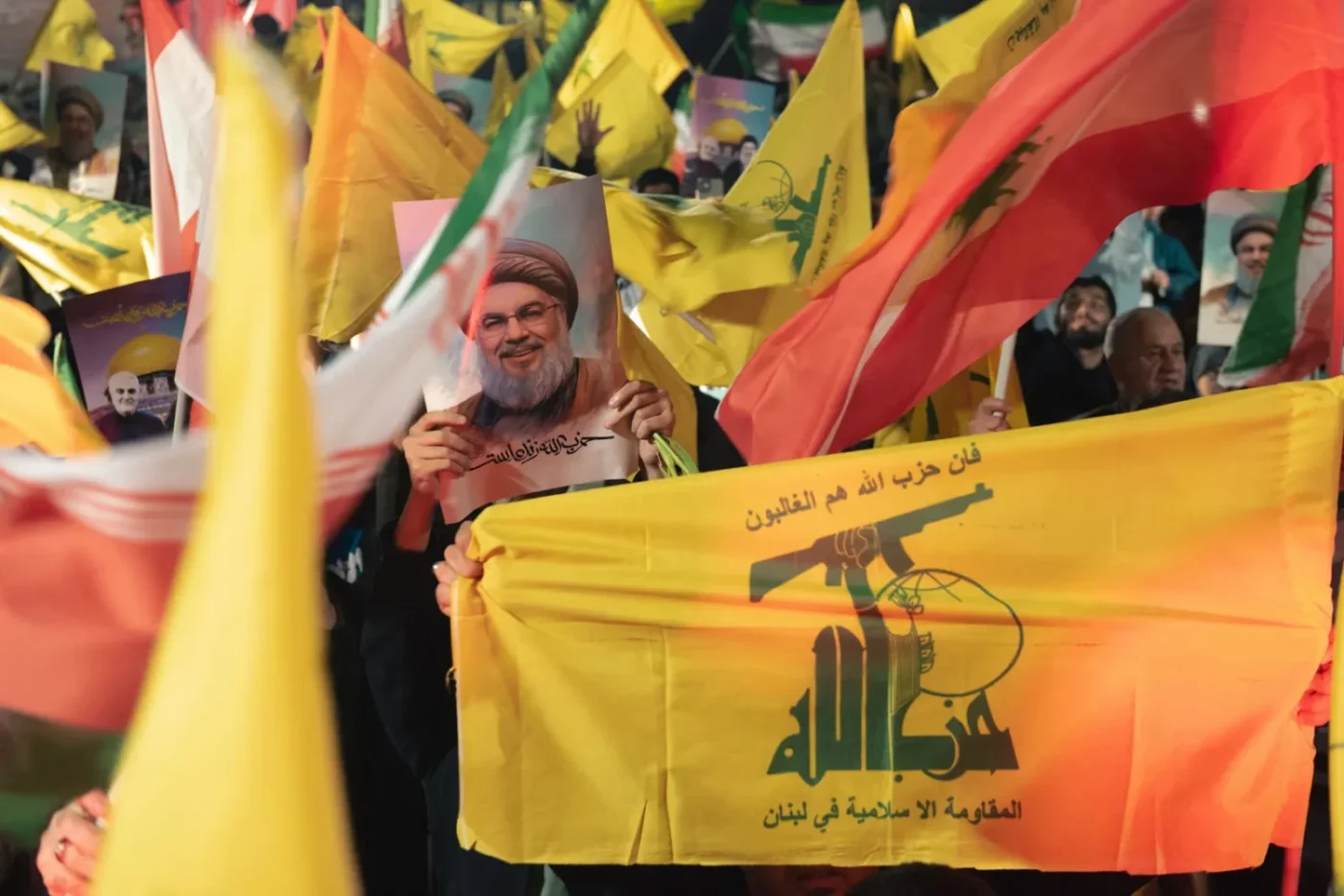 People rally Hezbollah Tehran Iran after missile strike in Israel October 1 2024 e1774721544838