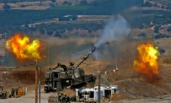obusiers automoteurs israeliens tirent direction Libanune position ville Kiryat Shmona Israel suite roquettesle libanais frontiere 6 2021 0